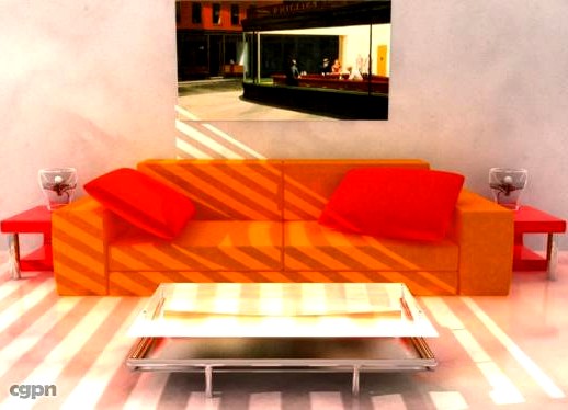 Orange Sofa3d model