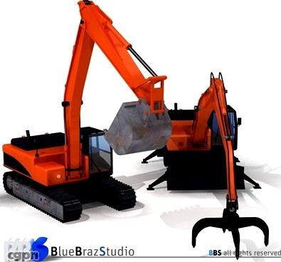 excavator collection 43d model