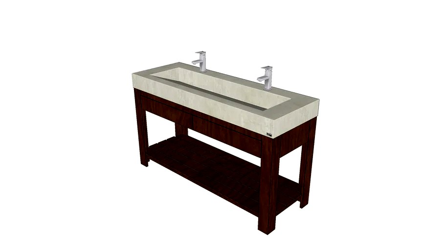 60' Lavare Vanity with Concrete Ramp Sink and Drawer