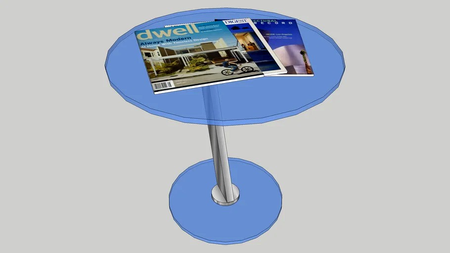 Glass Coffee Table with Magazines