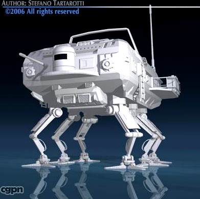 Sc-fi desert rover with legs3d model