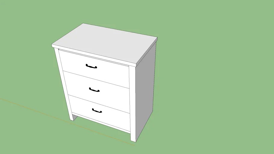 BRUSALI IKEA Dresser 3-drawer chest