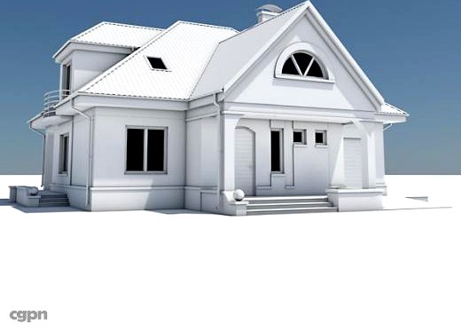 House with Attached Garage 073d model