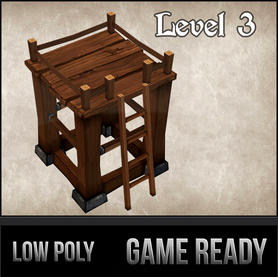 Wood Tower Lvl 33d model
