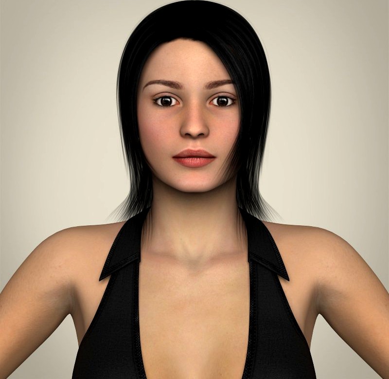 Realistic Young Working Woman3d model