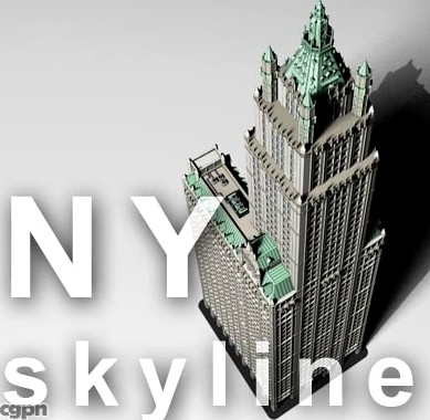 NY skyline - woolworth building3d model