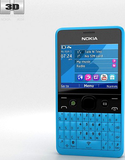 Nokia Asha 210 Cyan3d model