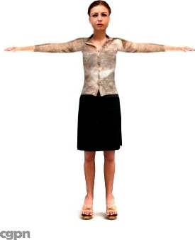 BWom0007-CS / Rigged for 3D Max Character Studio3d model