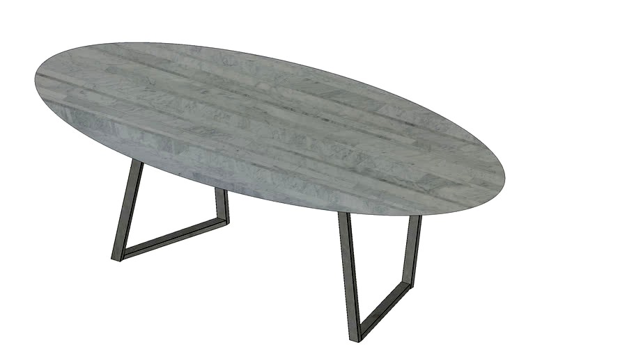 Dining Table in Bianco Carrara Lithoverde Salvatori Dritto Oval 240x120