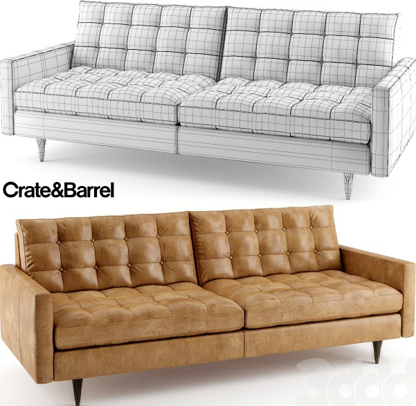 Crate &amp; Barrel   Petrie Leather Sofa