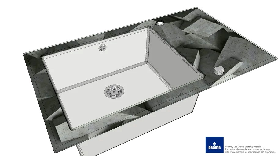 Deante Capella - ZSC AB2C - Zlewozmywak granitowo-szklany z grafiką 1-komorowy z ociekaczem-1-bowl granite-glass sink with drainer- with graphics