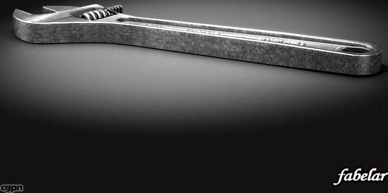 Adjustable wrench STD MAT3d model