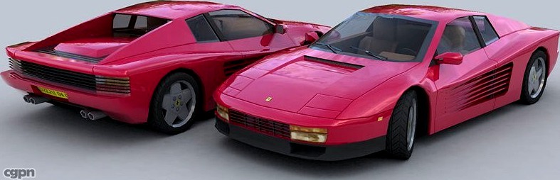 Testarossa low poly3d model