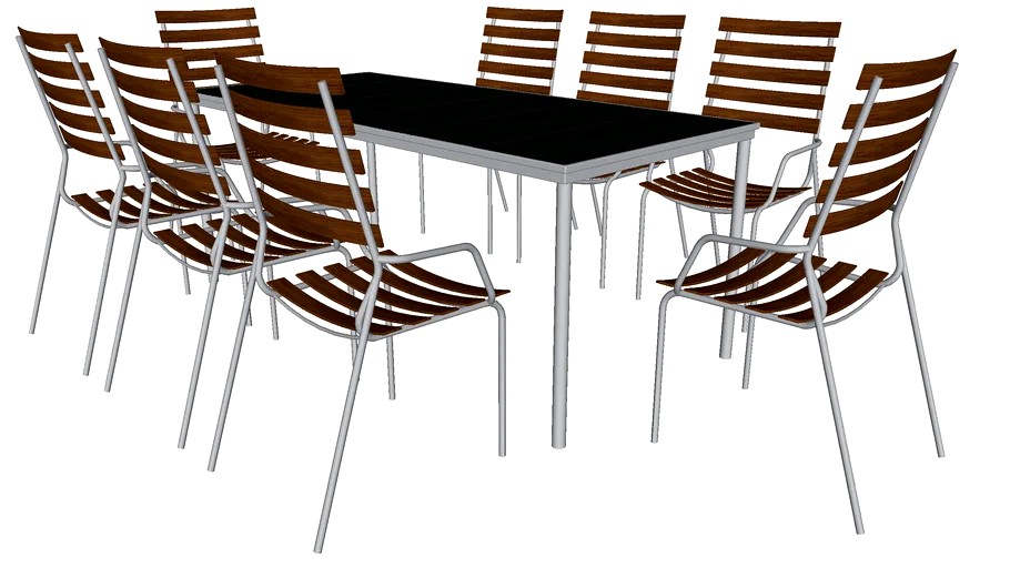 Conjunto terraza mesa y 8 sillas