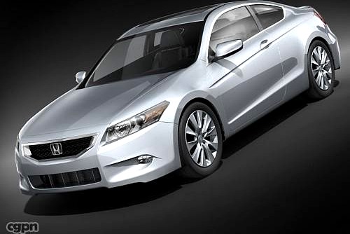 Honda Accord Coupe 2009 mid-poly3d model