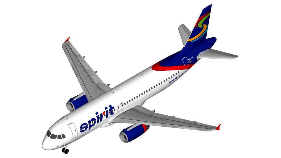 Spirit Airbus A320 (winglets) (Blue)