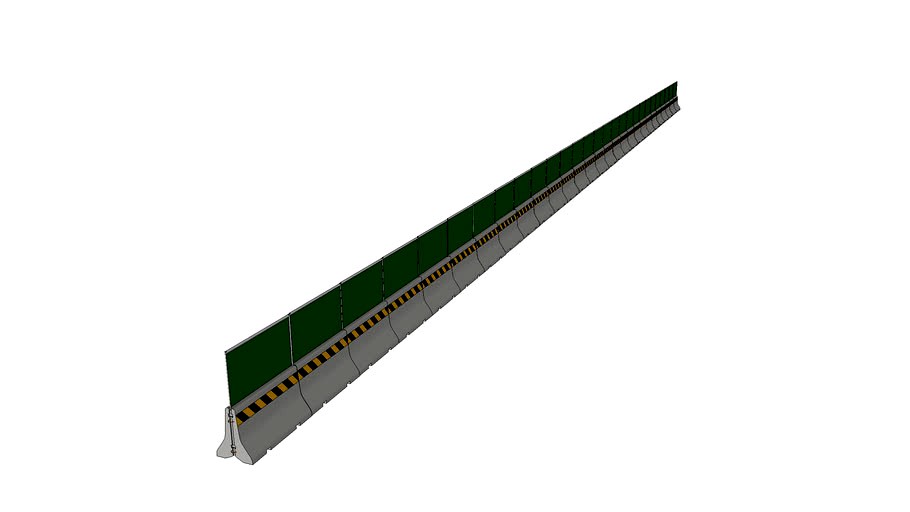 Concrete K rail with windscreen