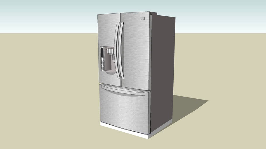 Lo poly version of a LG brand three-drawer fridge