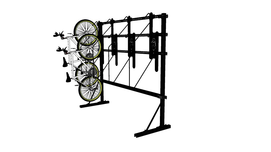 K21 Vertical Bike Rack - Single Side - 8 Bikes Secured