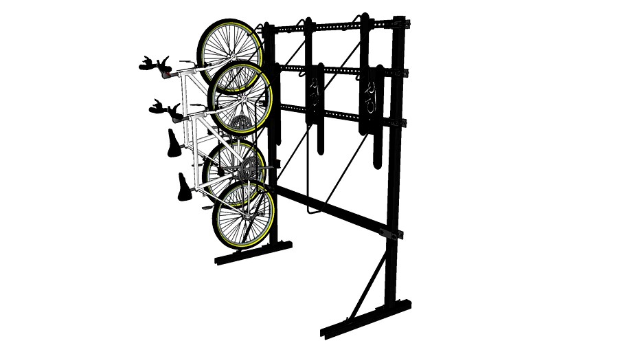 K21 Vertical Bike Rack - Single Side - 6 Bikes Secured