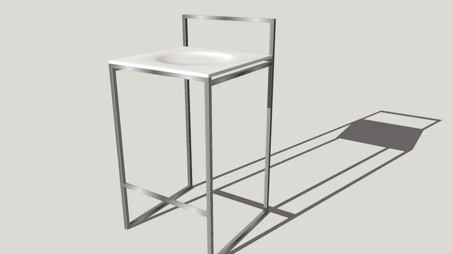 Industrial white snack stool - DISKO MINI design barstool