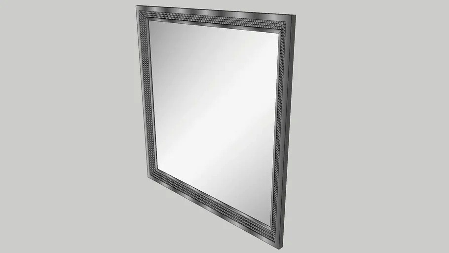 Silver Mirror with frame detailing (3.5' x 3.5')