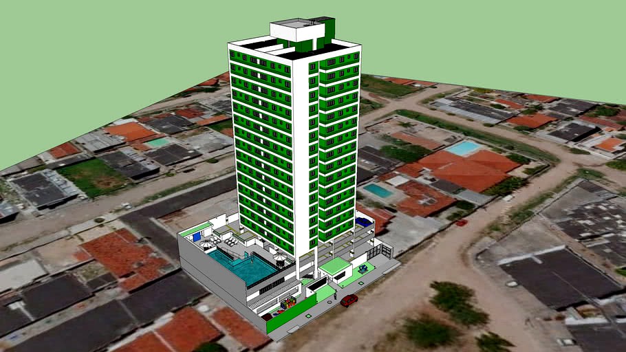 Projeto Residencial Ed. Jardim Watsonia (Estudo acadêmico do curso de modelagem 3D).