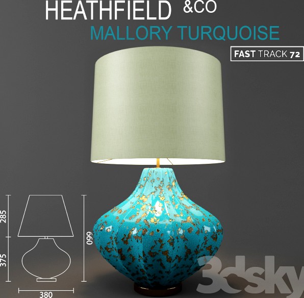 Table lamp HEATHFIELD &amp;amp; Co Mallory Turquoise
