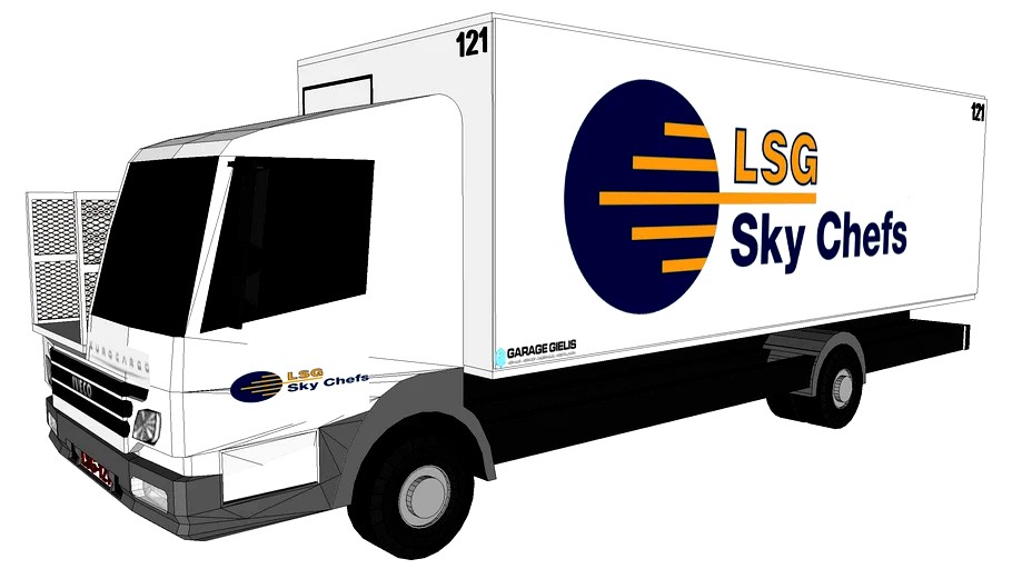 lsg sky chefs iveco catering truck 3d model
