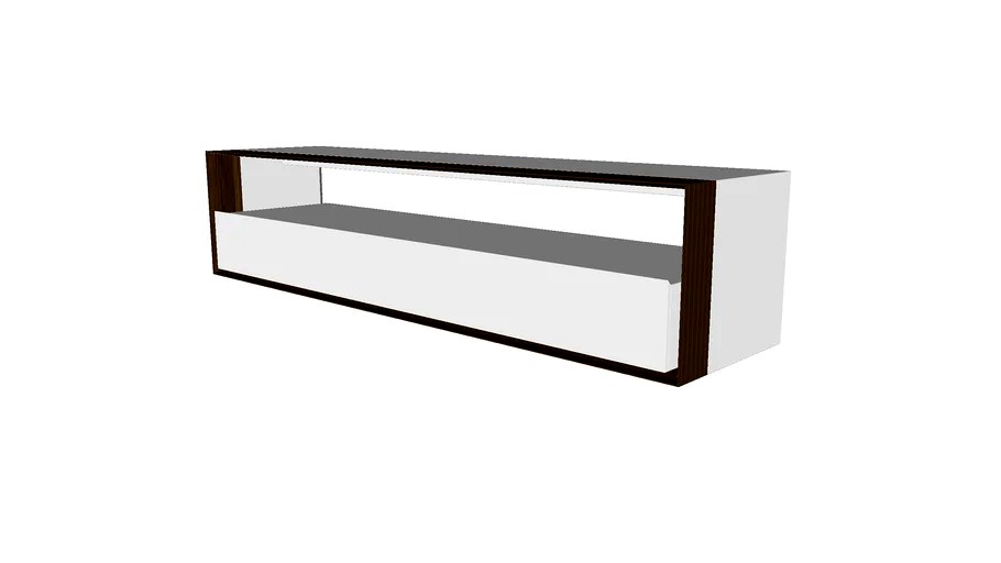 Beckenham 79in. Media Console in Glossy White and Walnut by Modloft