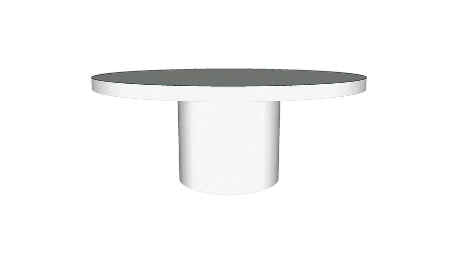 Berkeley 71 dia. Dining Table in White Glass and Glossy White by Modloft