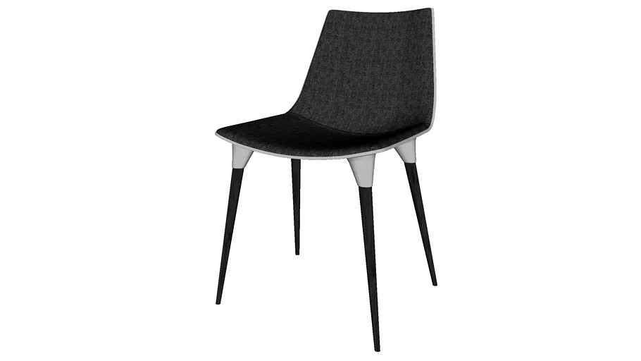 Langham Dining Chair in Fabric in Charcoal Denim by Modloft