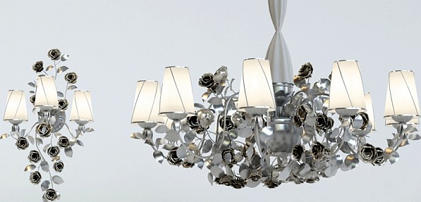 Chandelier and wall brackets