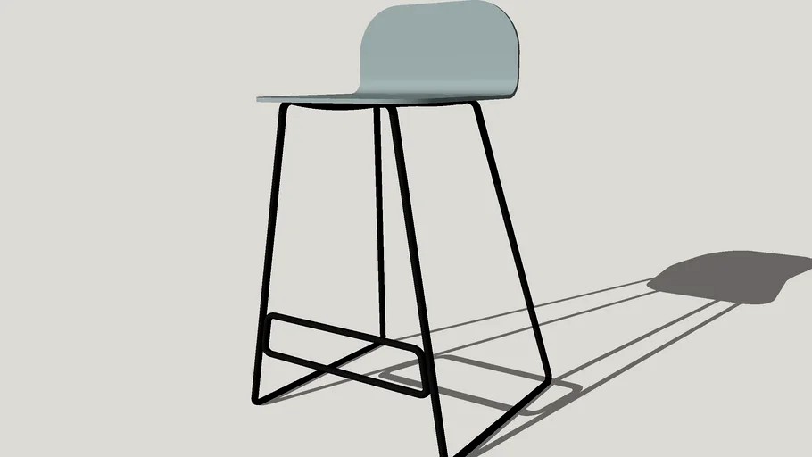 Industrial grey snack stool - BABYLOS MINI design barstool