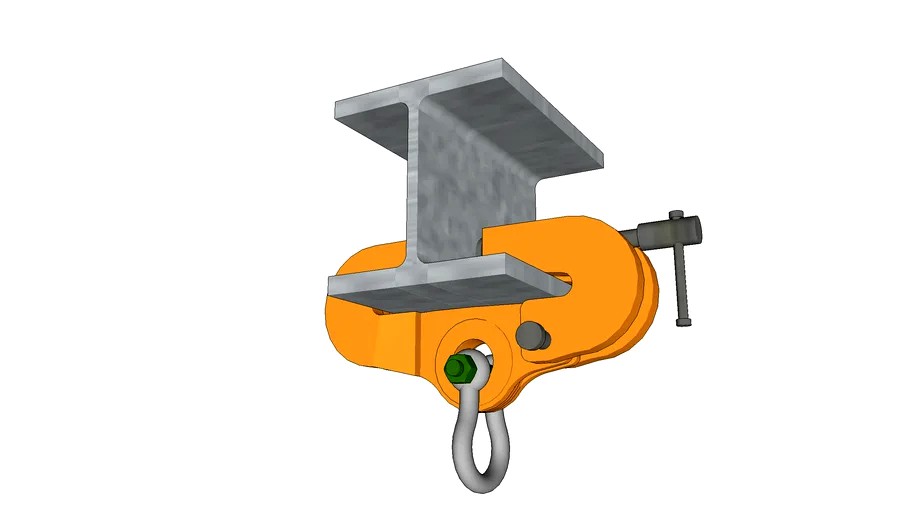 USC BCU Universal Beam Clamp with Safety Pin Shackle and Dynamic UC Beam 3d model