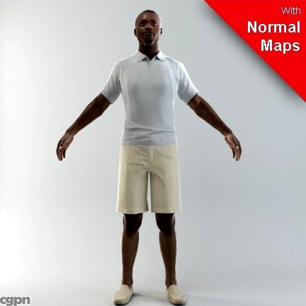 CMan0004-M3-CS/Rigged for 3D Max Character Studio3d model