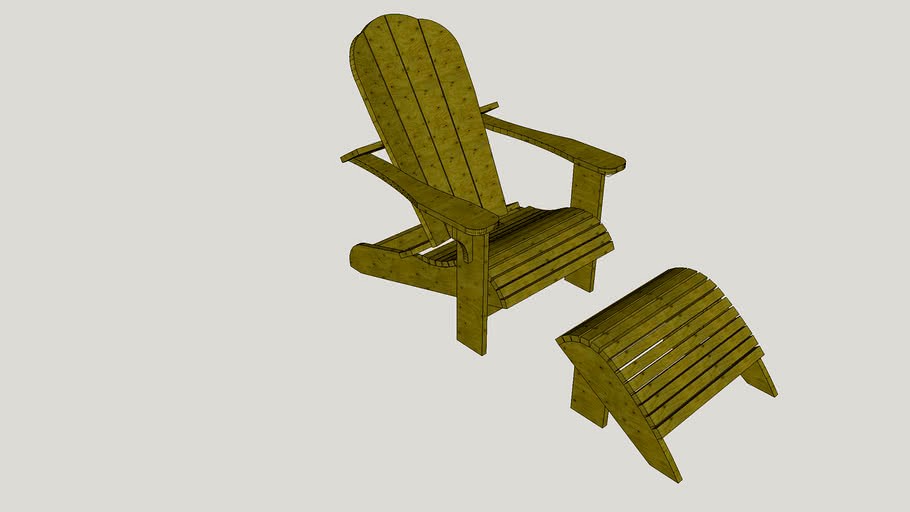 Adirondack Chair mit Hocker