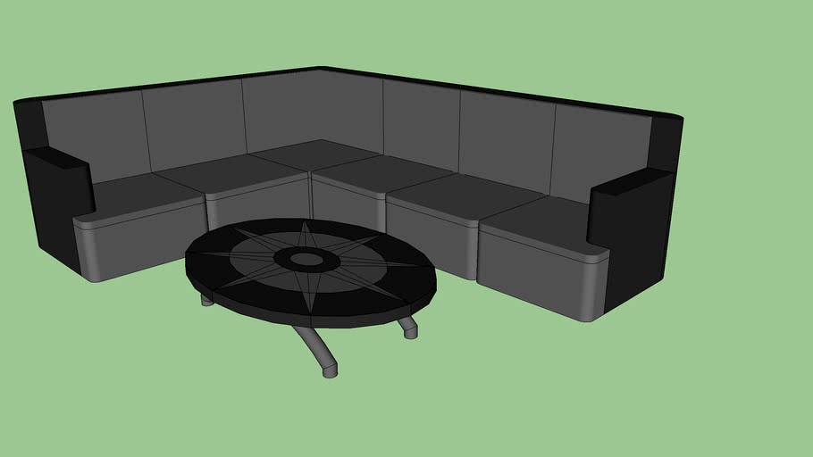 corner sofa coffee table 3d model
