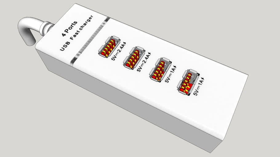 Carregador de Parede 6.8A 4 Portas USB - Branco
