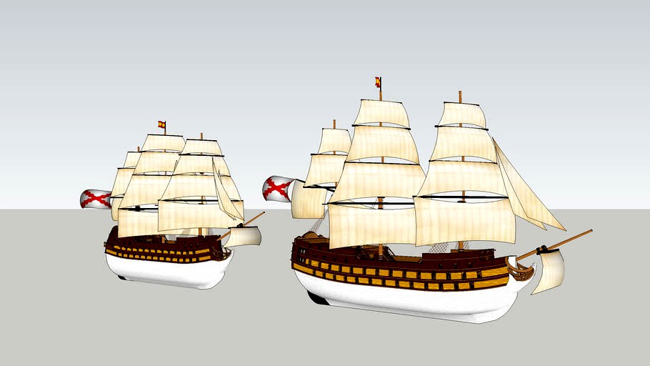 18th Century Spanish 3rd Rate Lineships (see British version first)