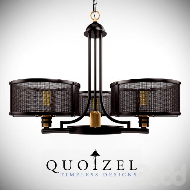 Union Station 3 Light Drum Chandelier by Quoizel