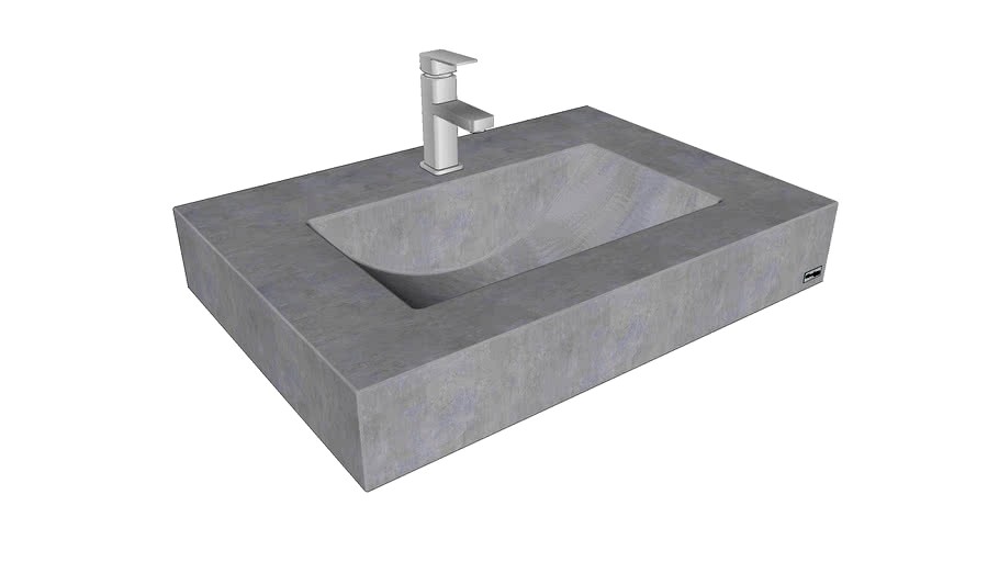 30' Floating Concrete Trough Sink