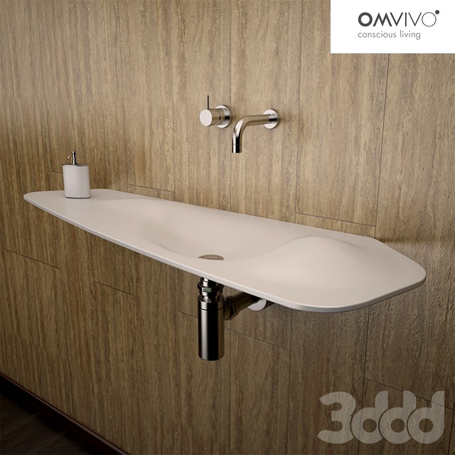 Omvivo Dune Solid White Basin with accessories