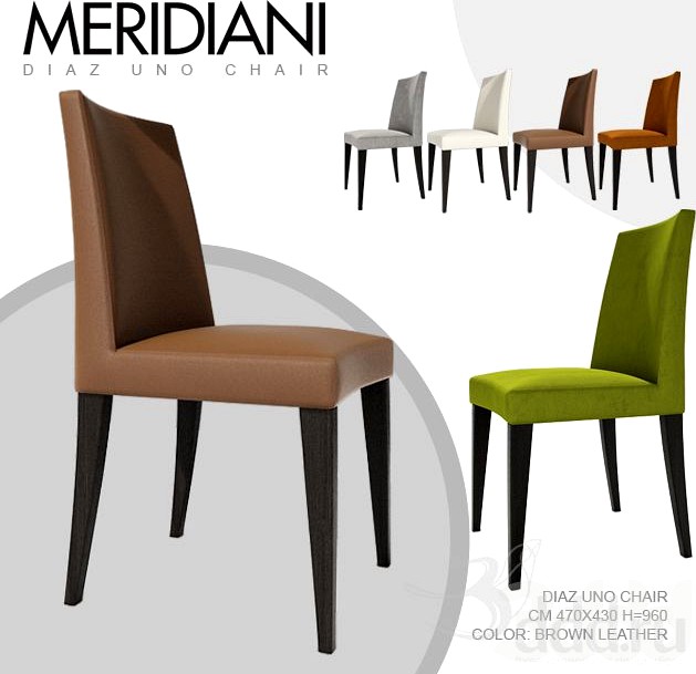 DIAZ UNO BROWN LEATHER BY MERIDIANI