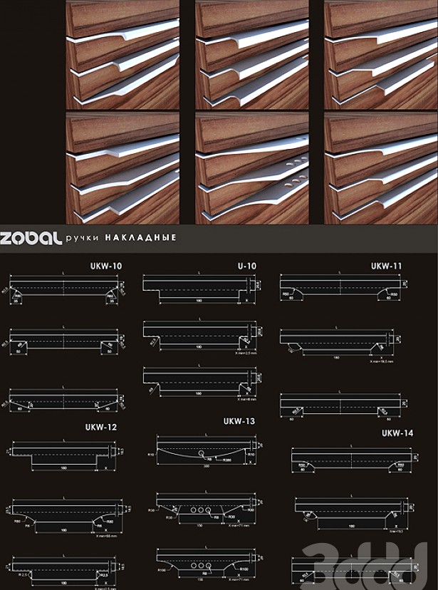 ZOBAL - мебельные ручки накладные