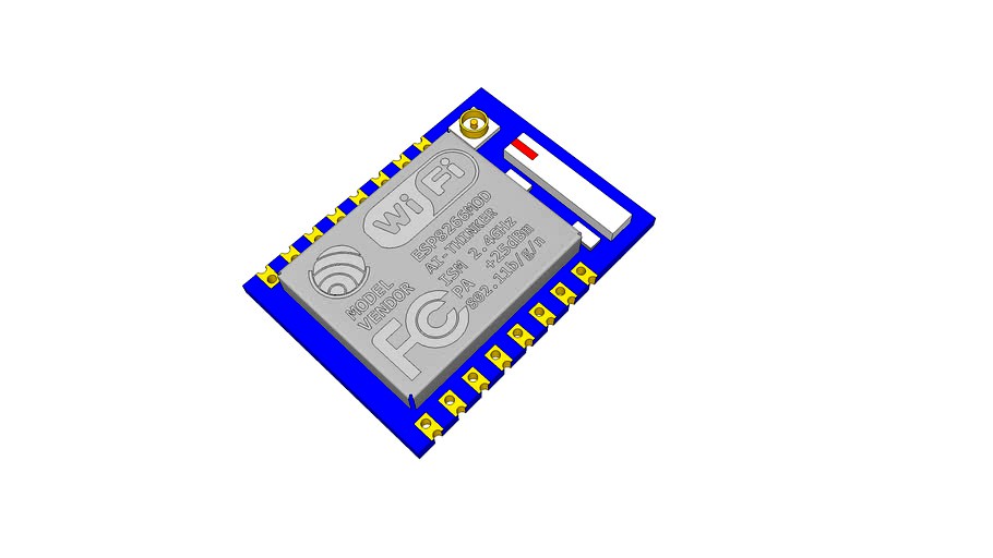 ESP8266 ESP-07 Wi Fi Module for Eagle CAD