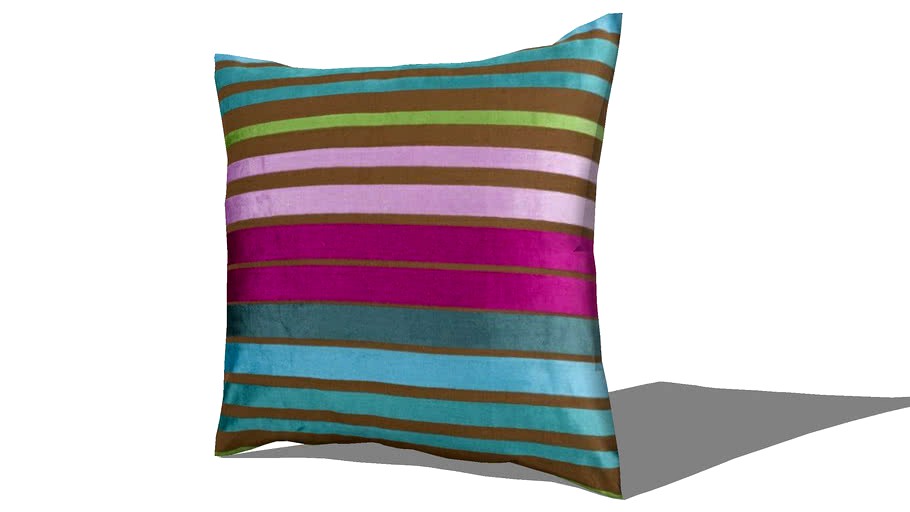 Pillow-Velvet Stripe-Teal