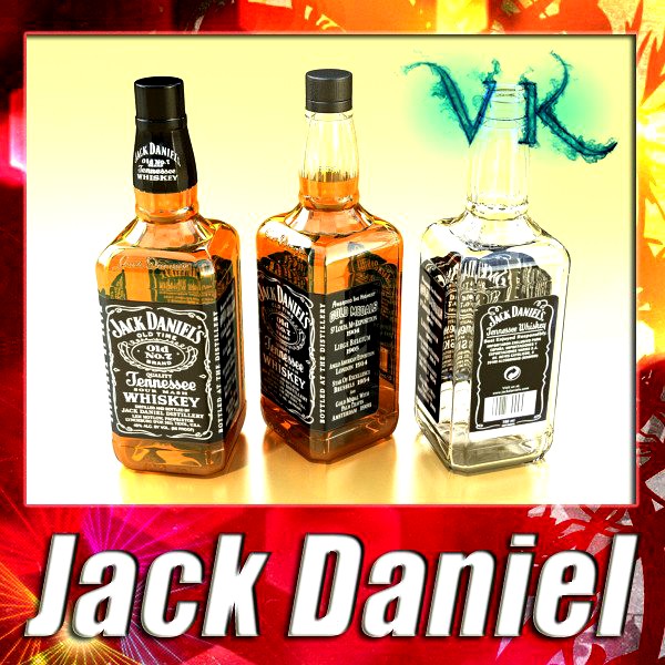 Photorealistic and High Detailed Liquor Bottle : Jack Daniels.3d model