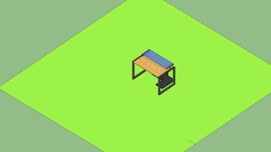 Computer Workstation Table 3d model