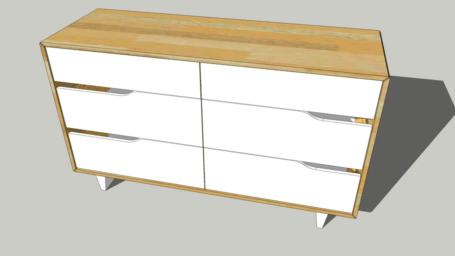 IKEA MANDAL 6 drawer dresser 3d model